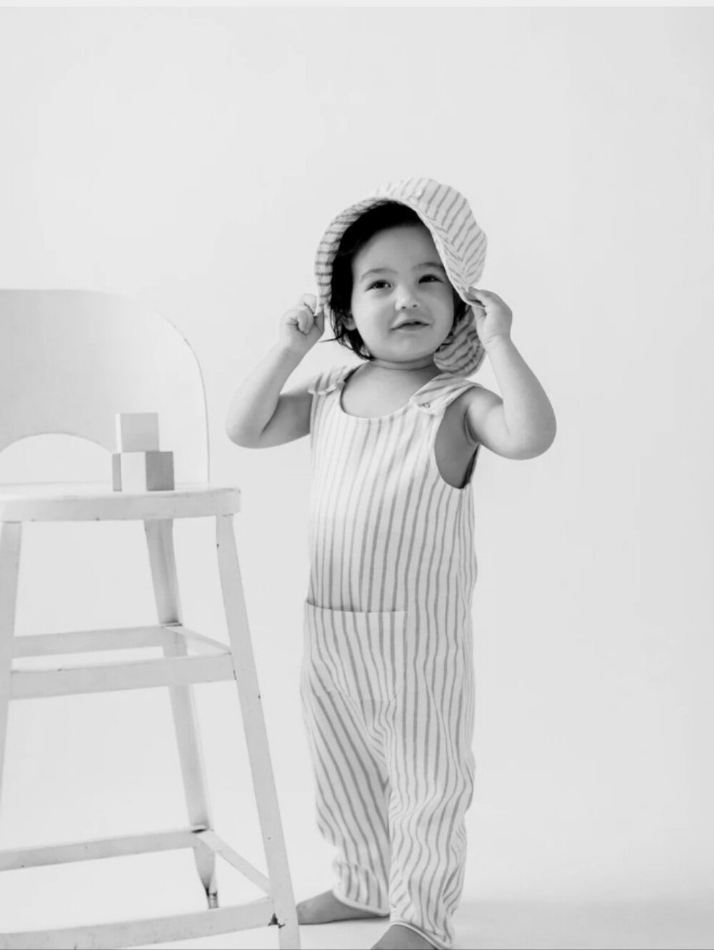 PEHR Cream & Beige Stripe Baby Sunhat